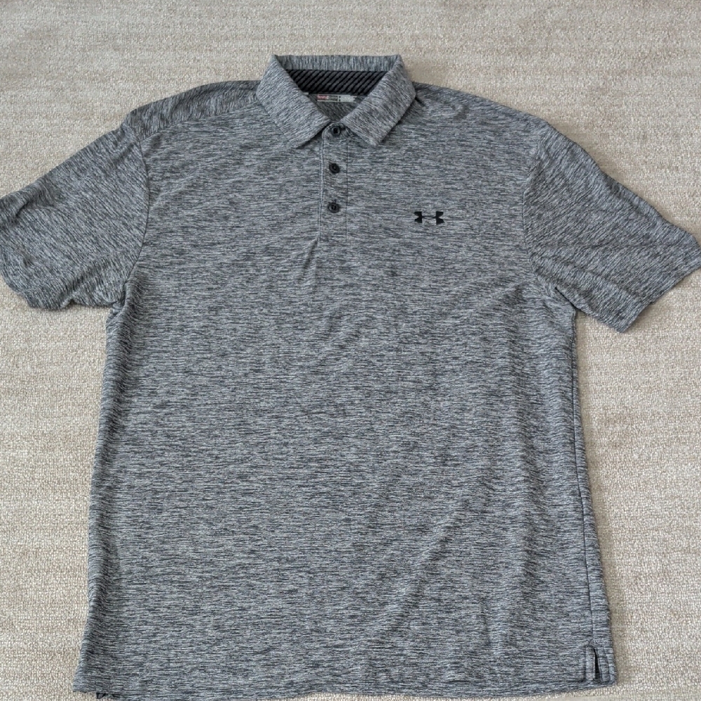 Under Armour Men's Heathered Gray Polo